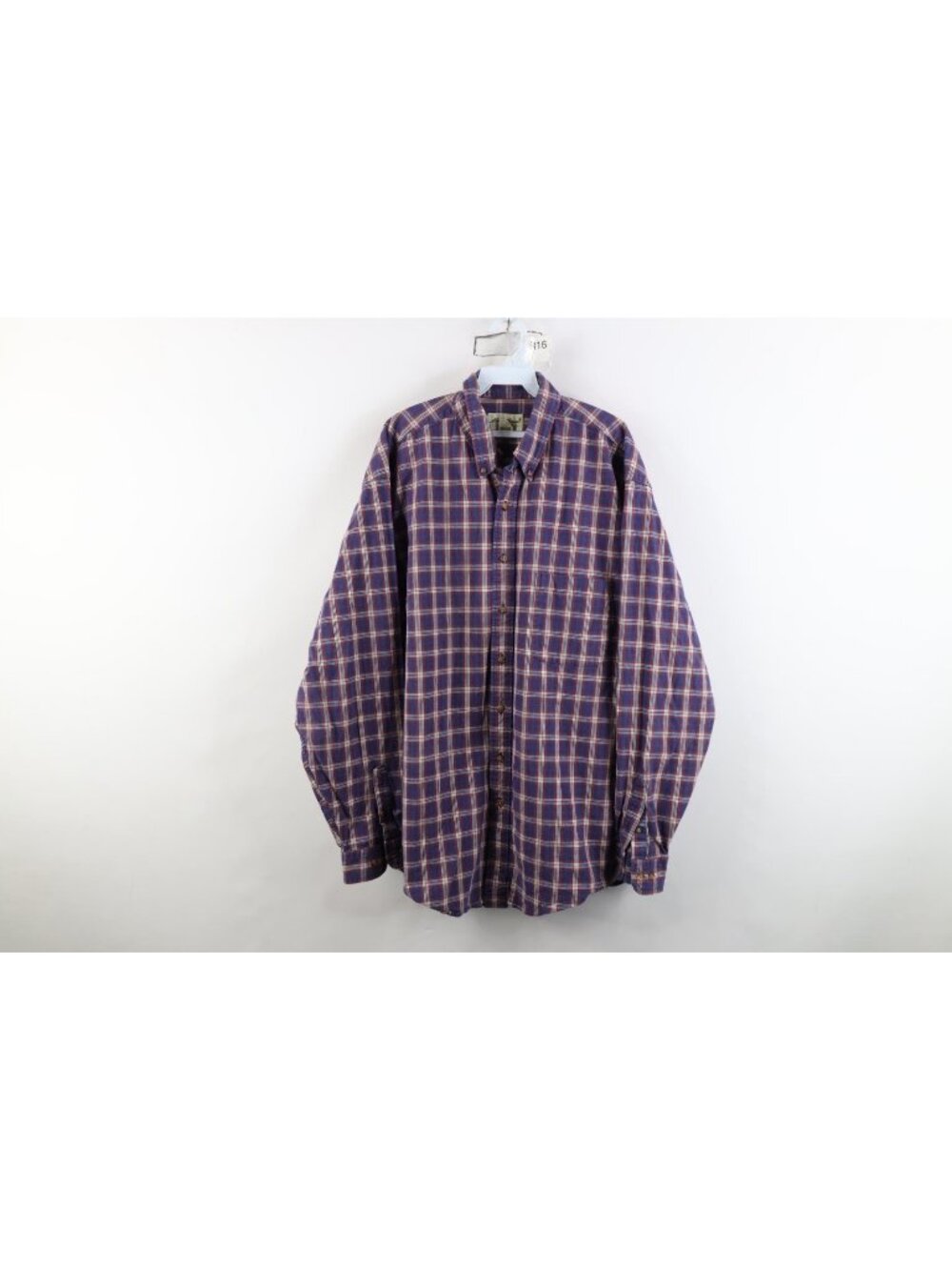Vtg 90s Eddie Bauer Mens XLT Faded Heavyweight Canvas Collared Button Down Shirt